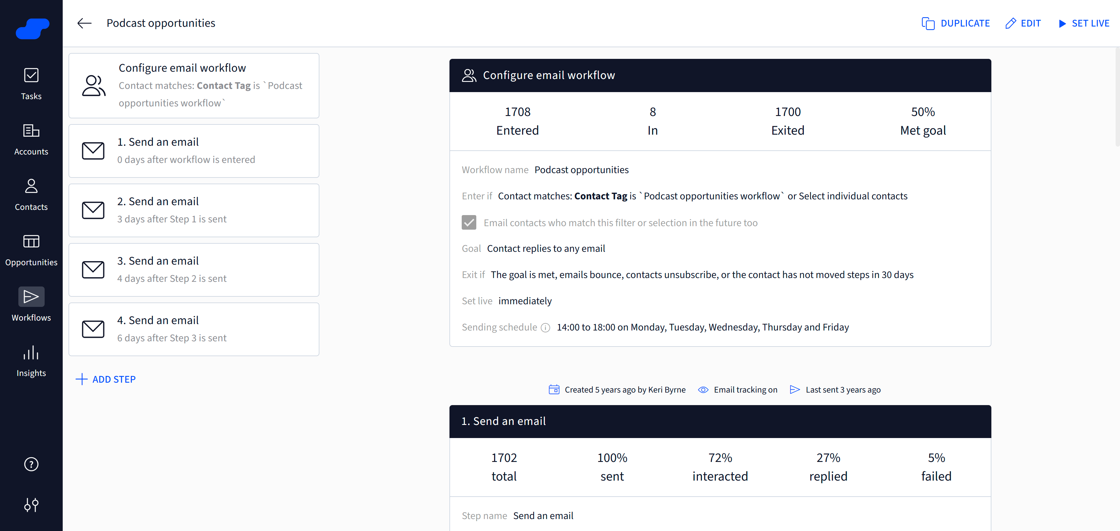 screenshot of Salesflare