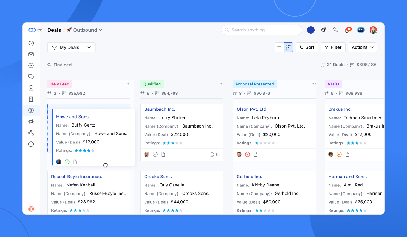 screenshot of Salesmate
