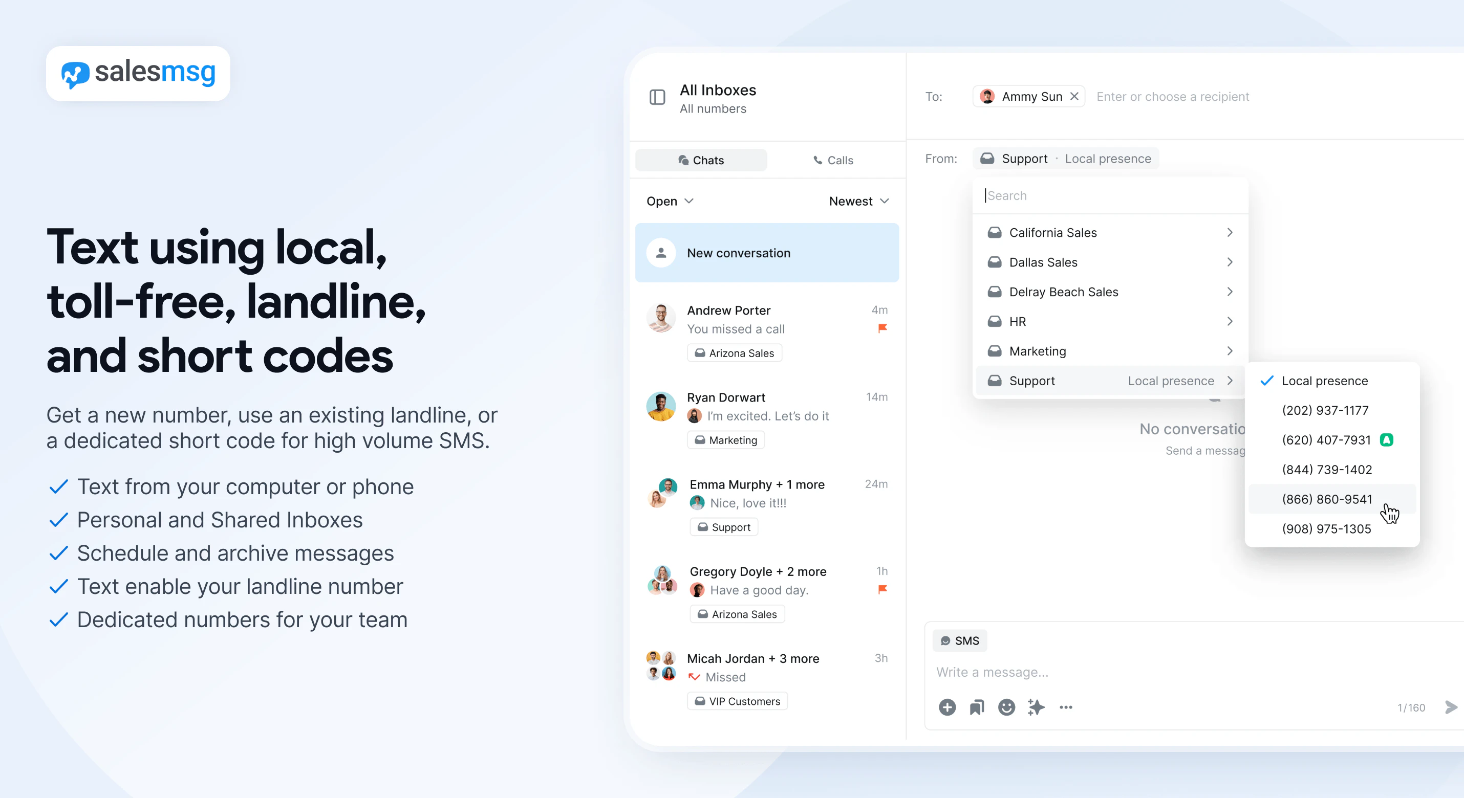 screenshot of Salesmsg