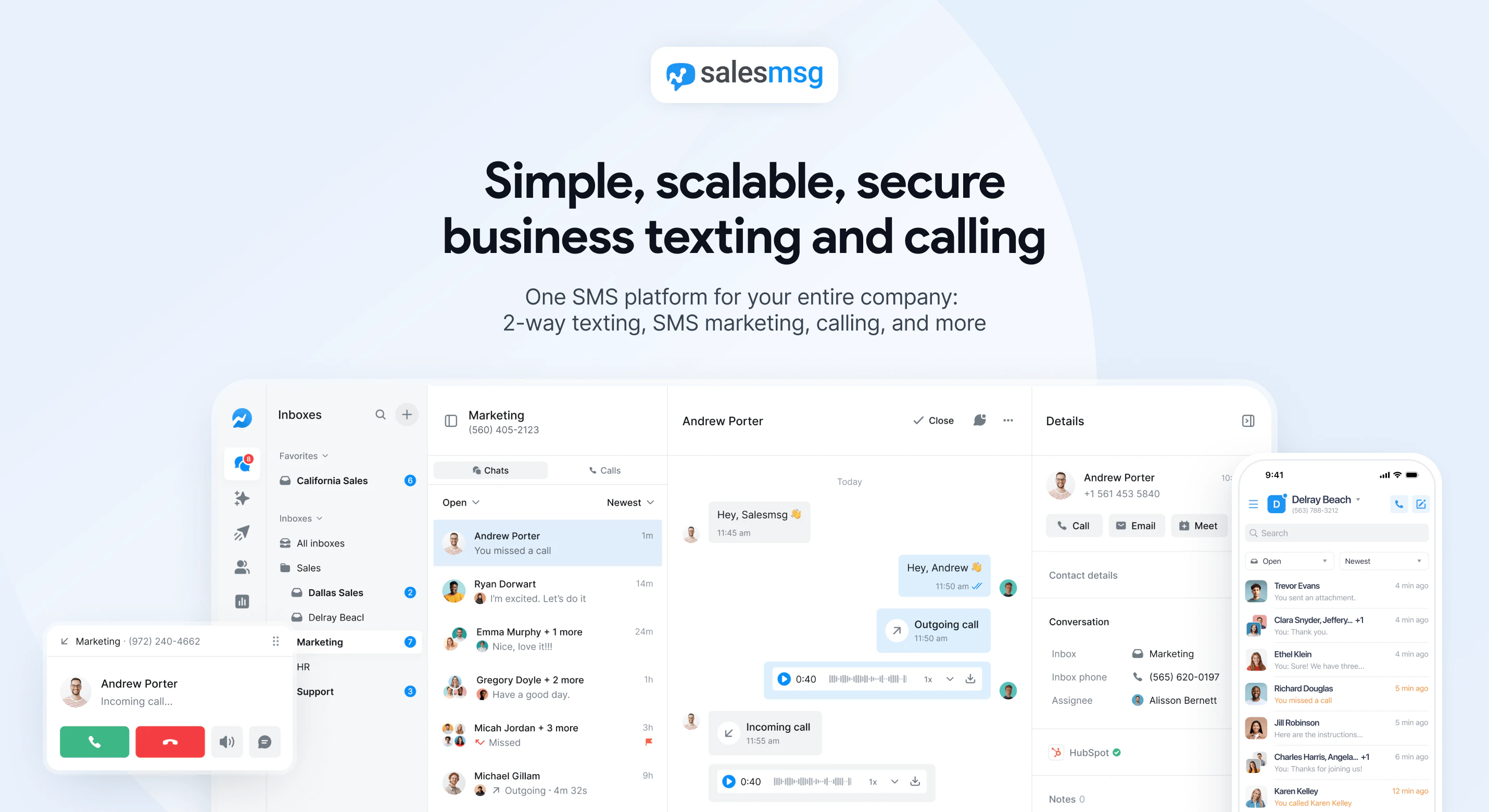 screenshot of Salesmsg