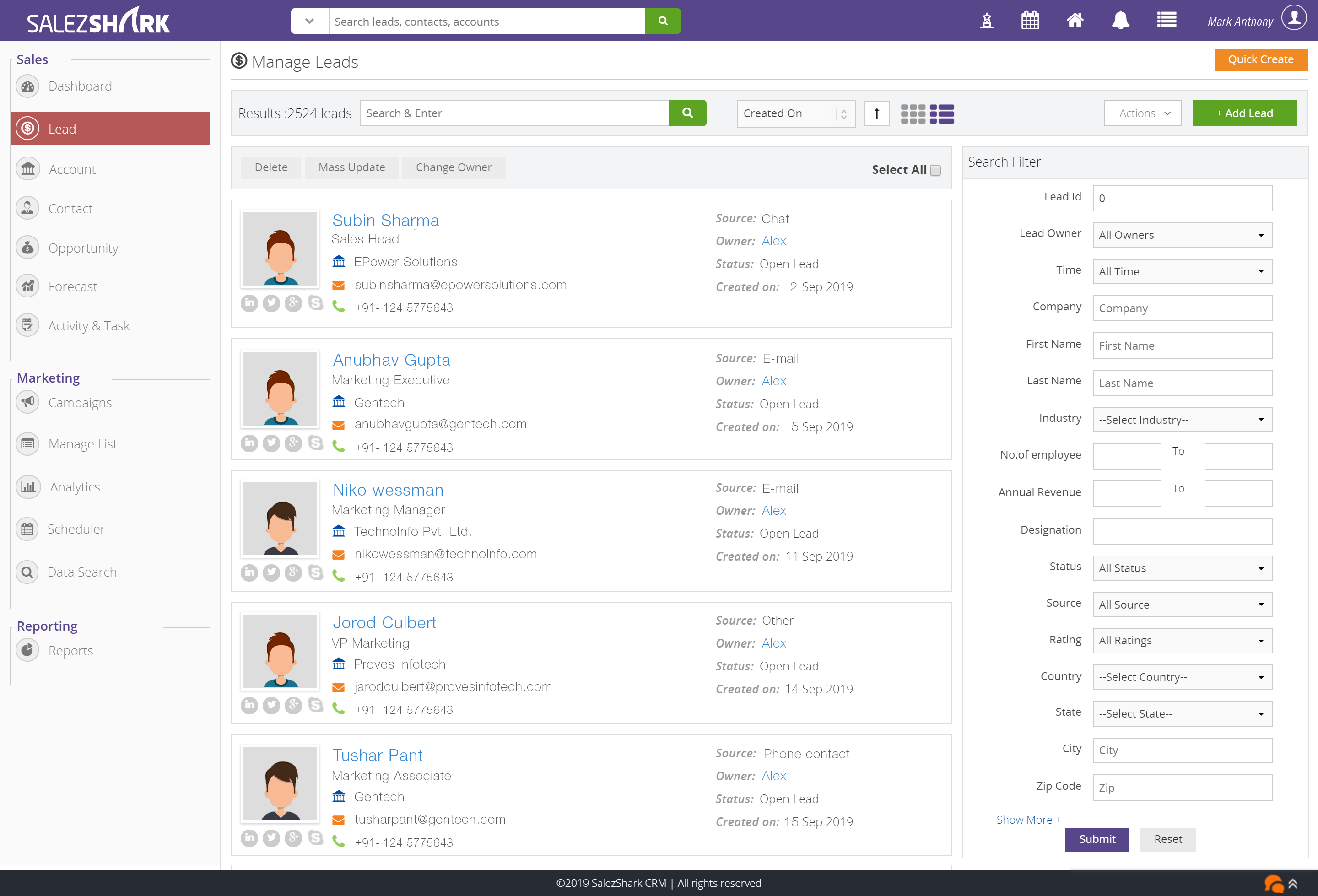 screenshot of SalezShark