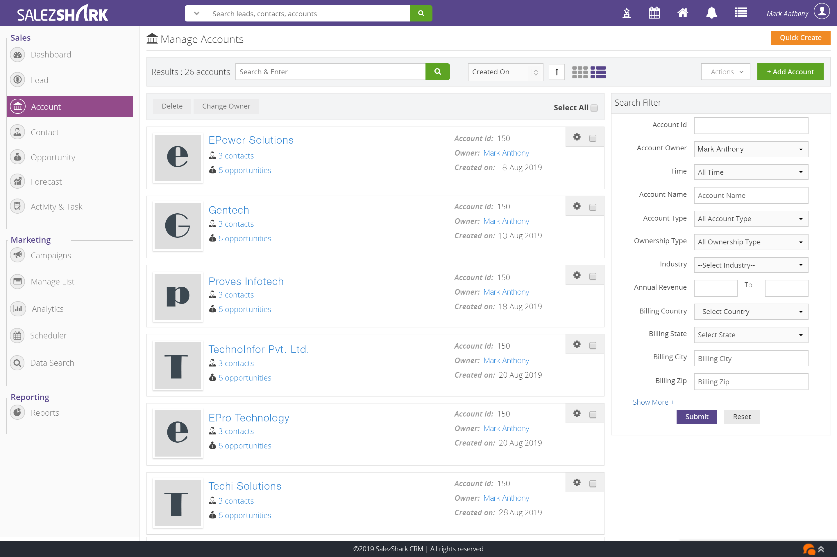 screenshot of SalezShark