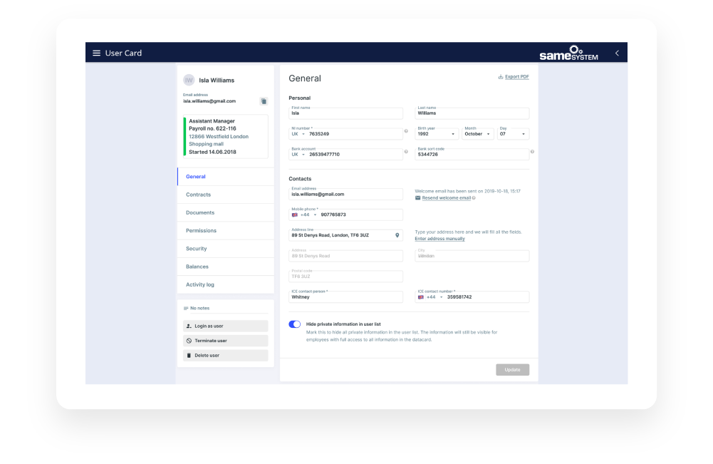 screenshot of SameSystem