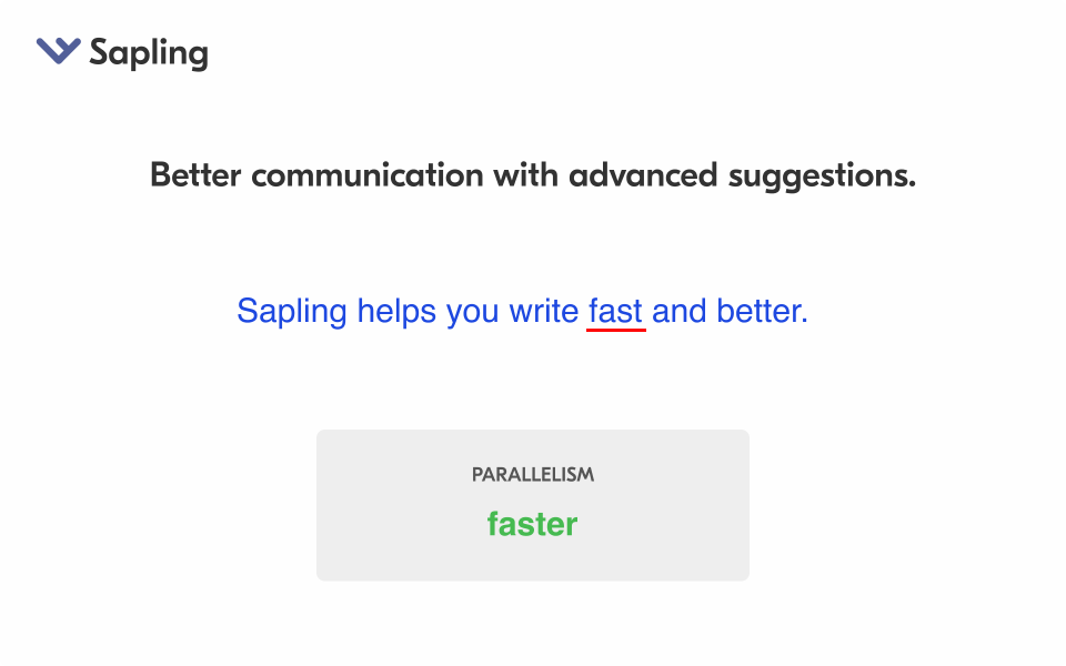 screenshot of Sapling