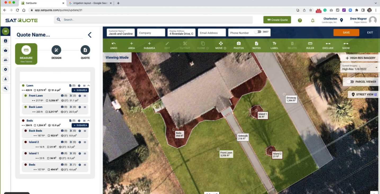 screenshot of SatQuote