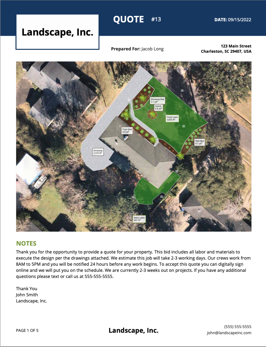 screenshot of SatQuote