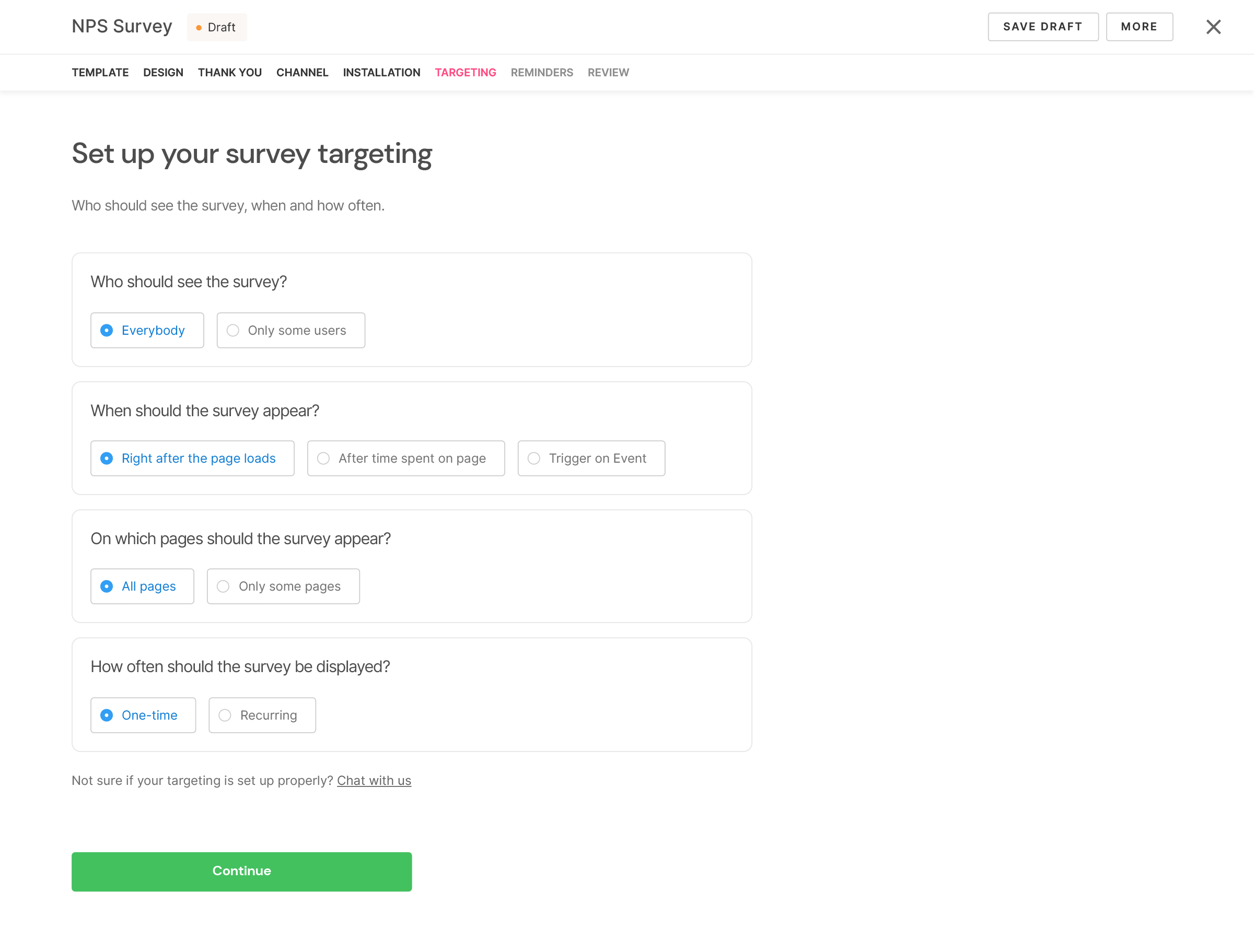 screenshot of SatisMeter