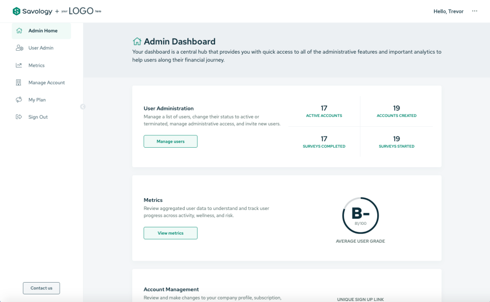 screenshot of Savology