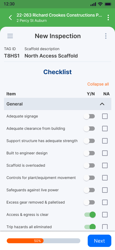 screenshot of Scafflinq