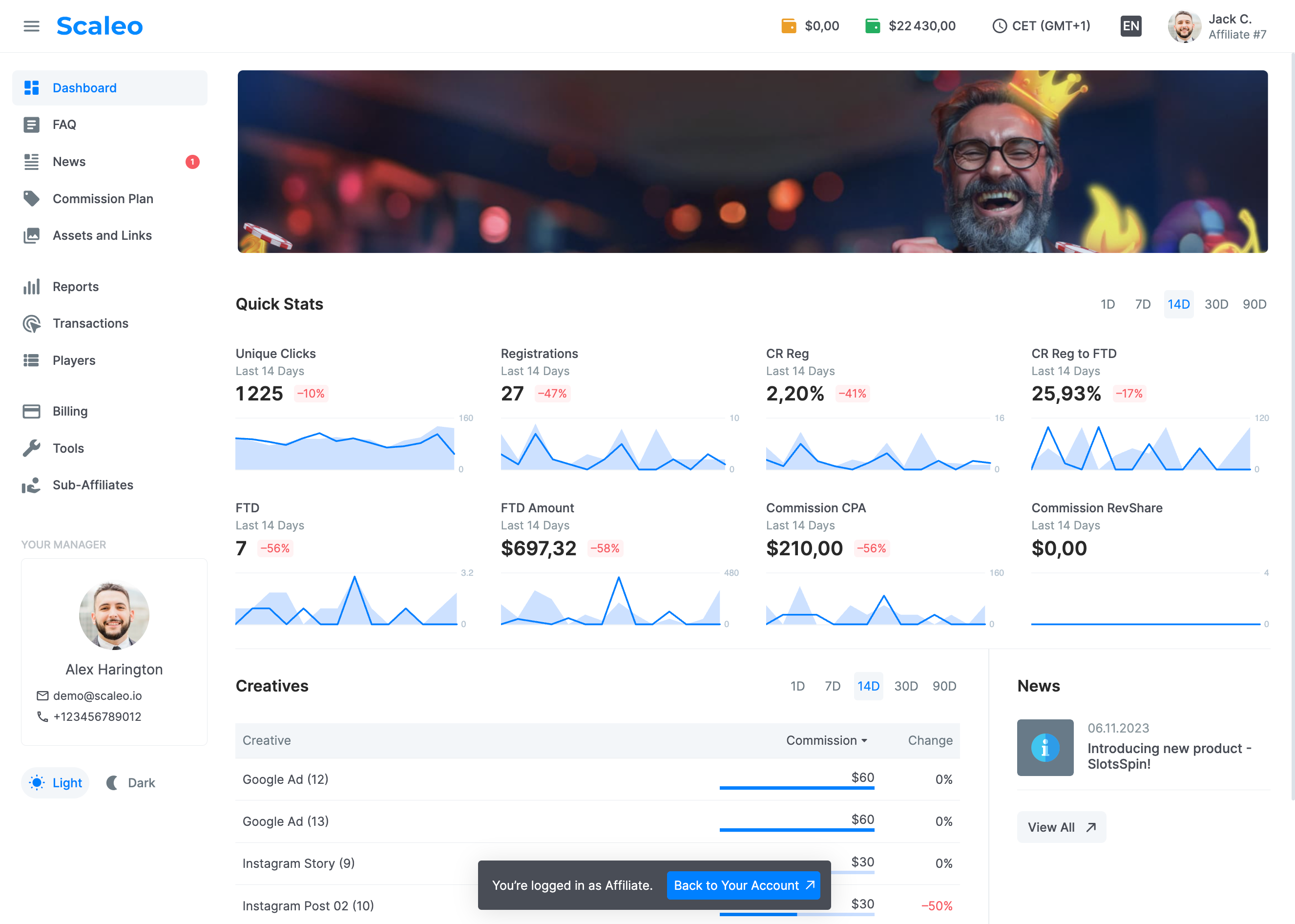 screenshot of Scaleo
