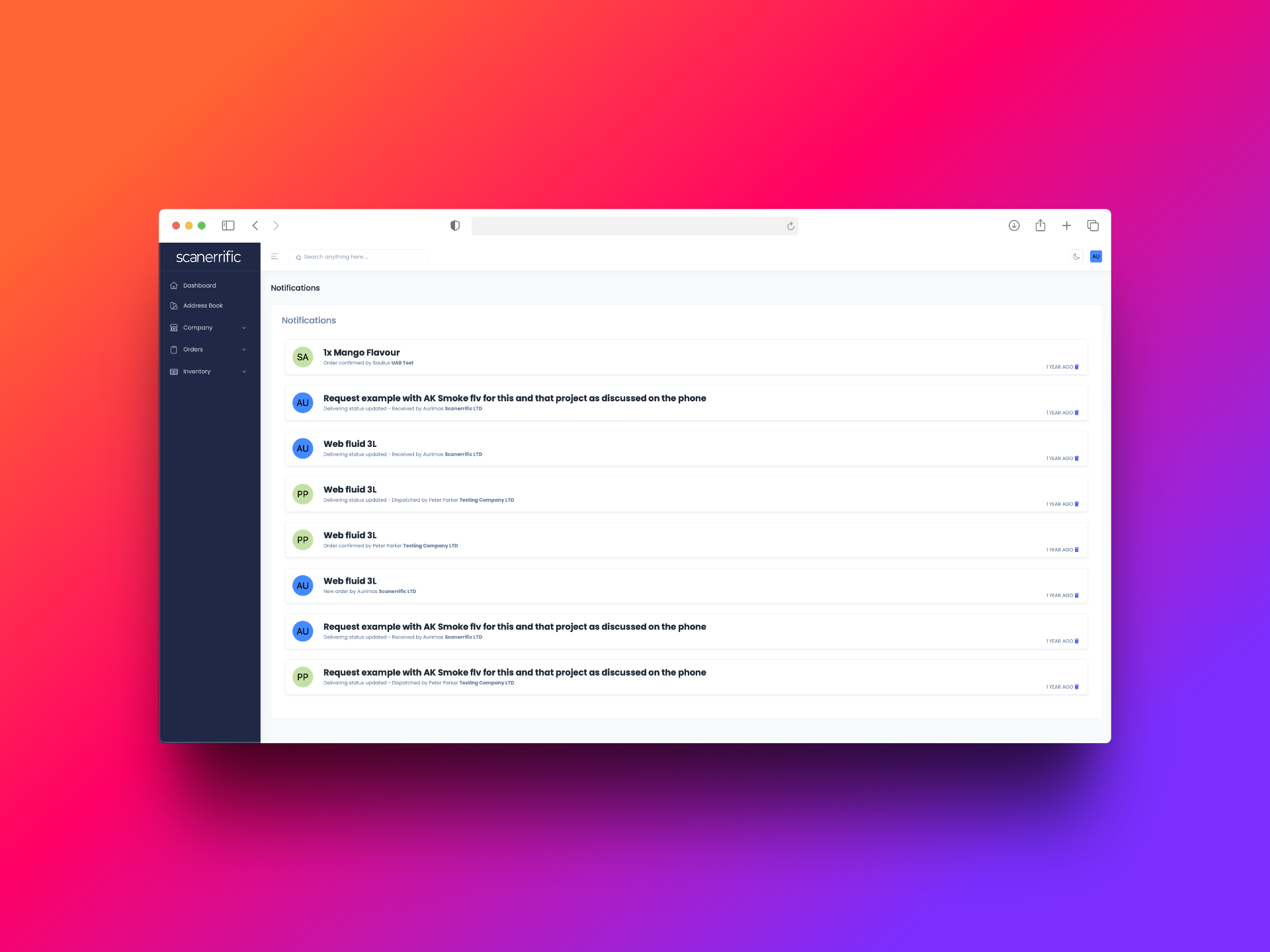 screenshot of Scanerrific