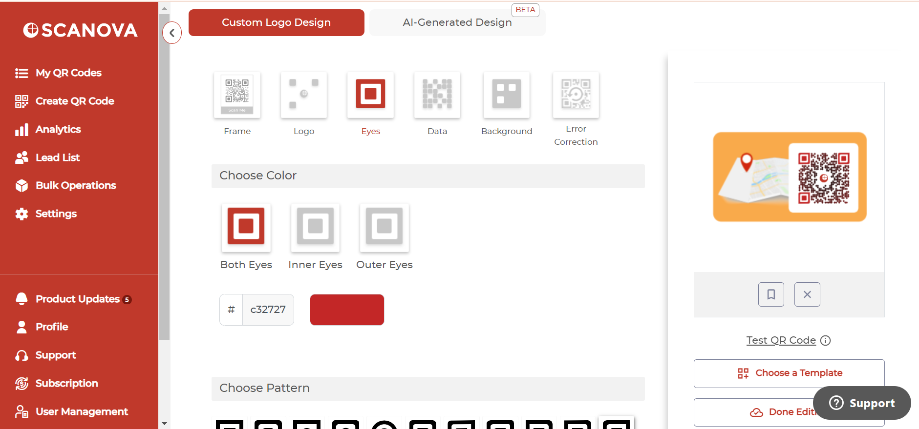 screenshot of Scanova