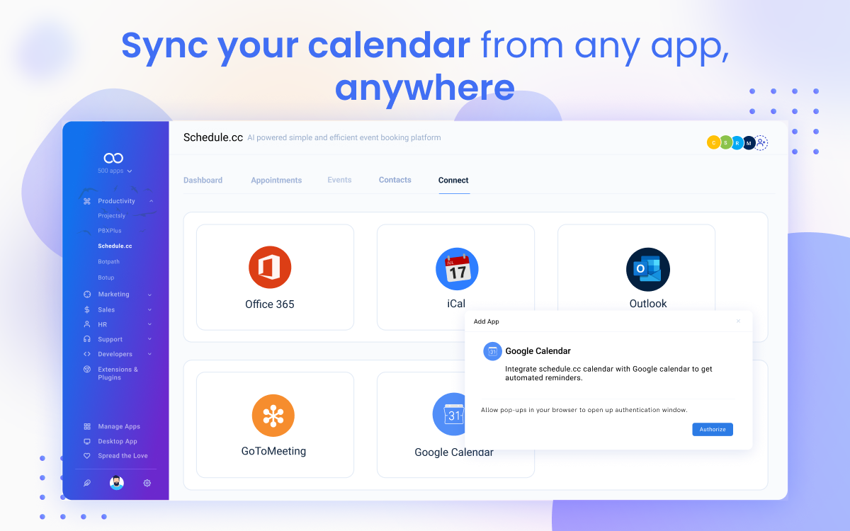 screenshot of Schedule.cc
