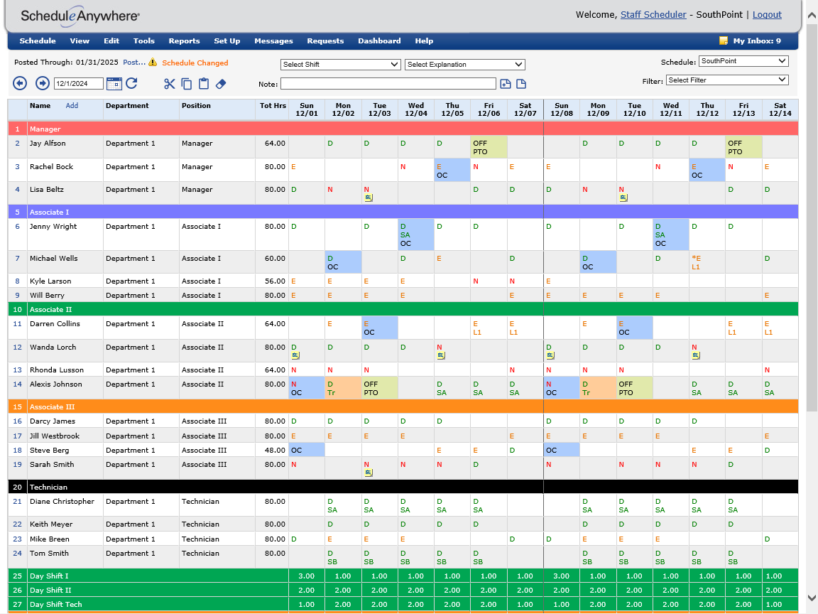 screenshot of ScheduleAnywhere