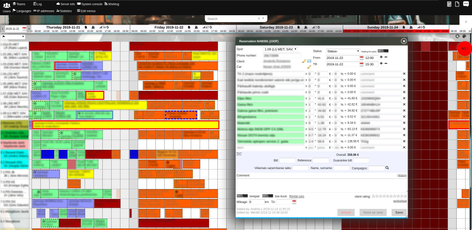 screenshot of ScheduleBull