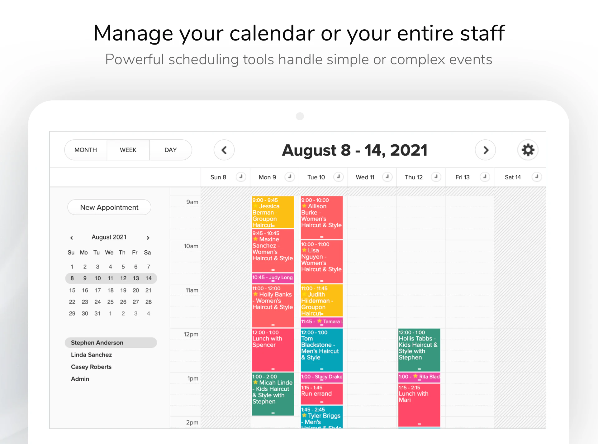 screenshot of Schedulista
