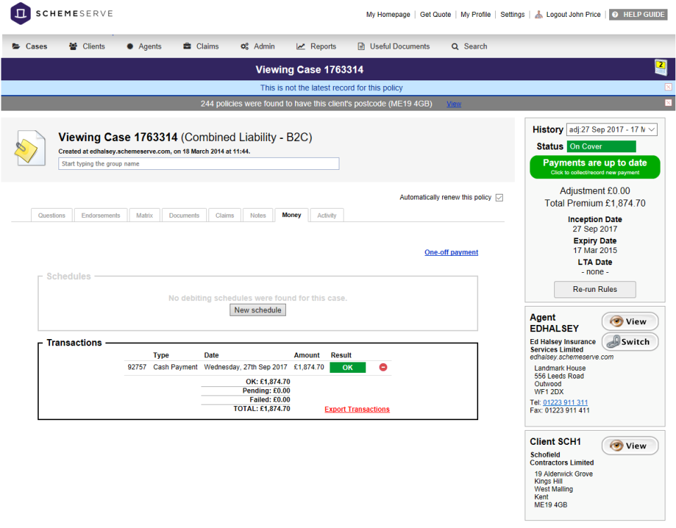 screenshot of SchemeServe
