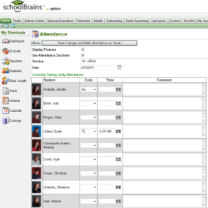 screenshot of SchoolBrains