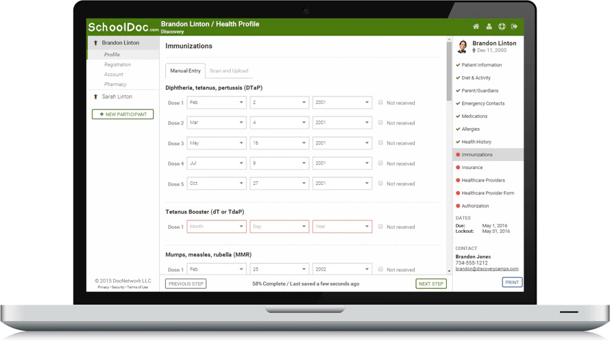 screenshot of SchoolDoc