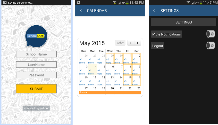 screenshot of Schoolknot