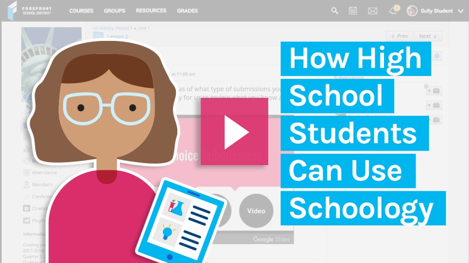 screenshot of Schoology