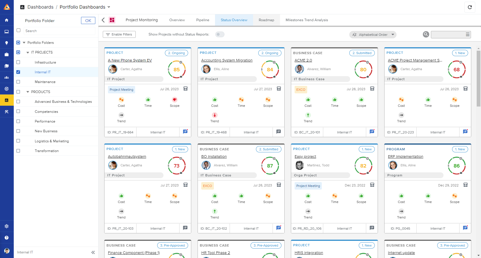 screenshot of Sciforma