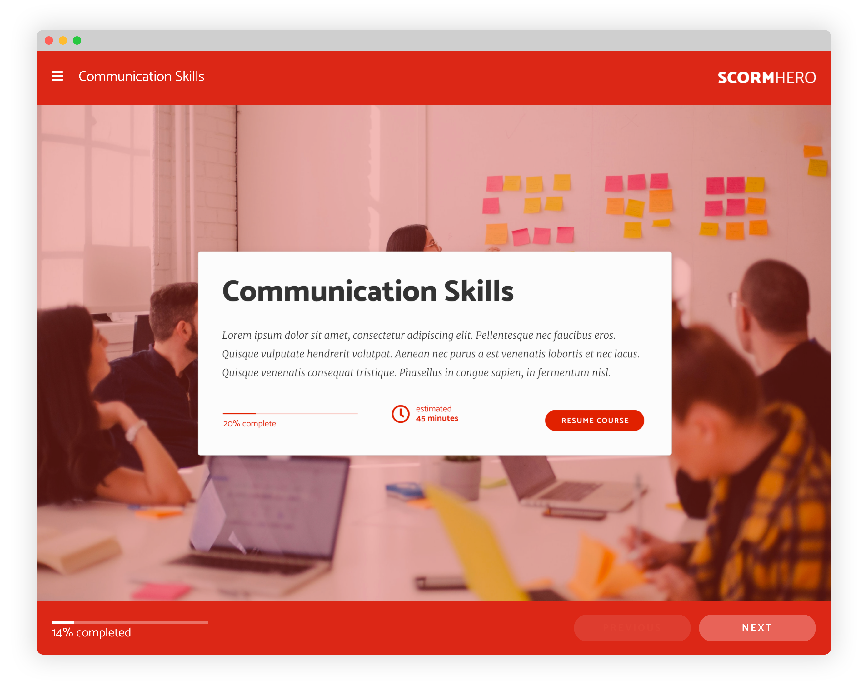 screenshot of ScormHero