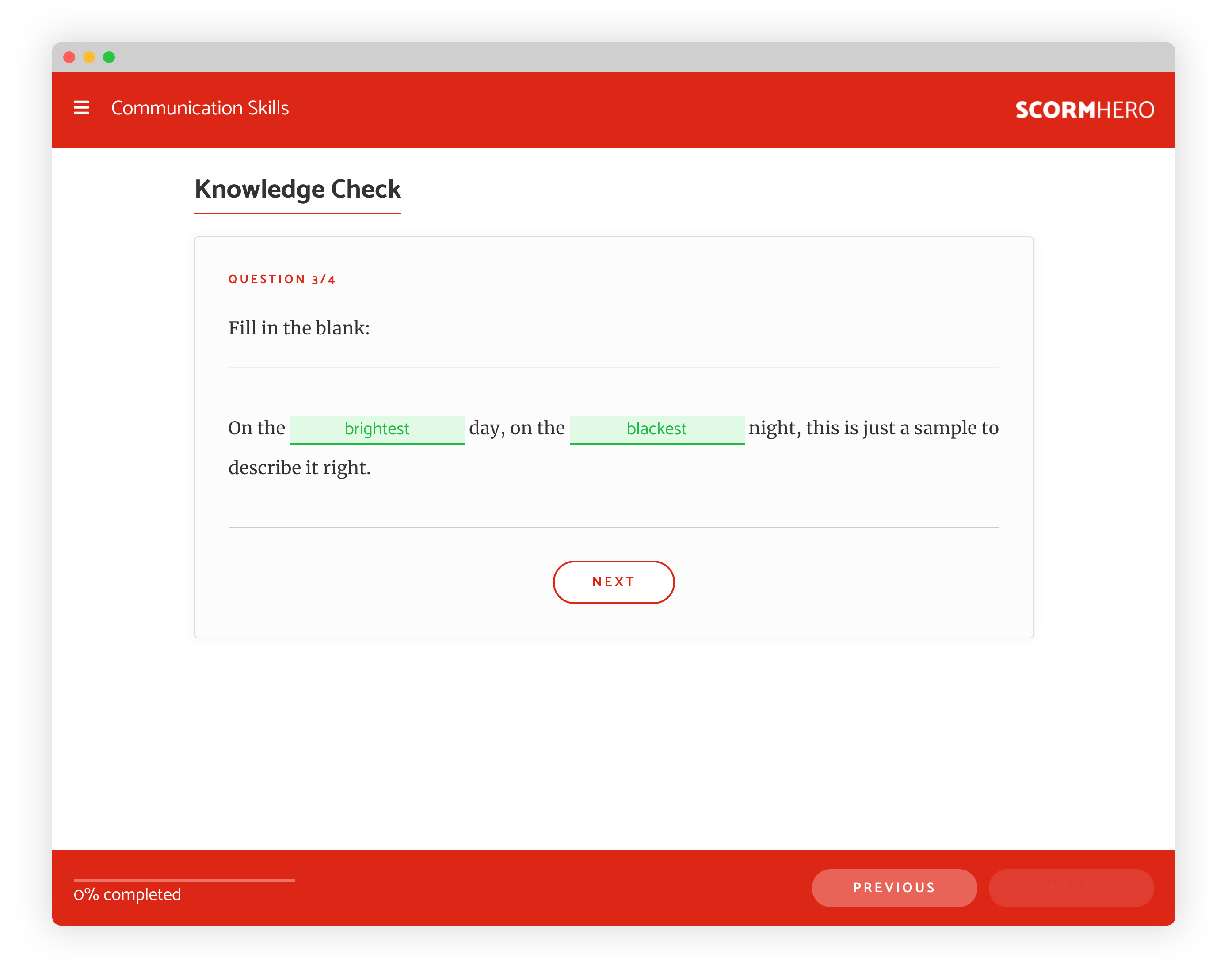 screenshot of ScormHero
