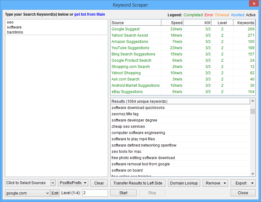 screenshot of ScrapeBox