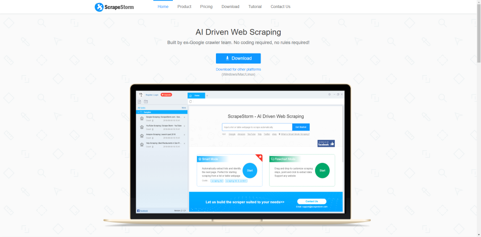 screenshot of ScrapeStorm