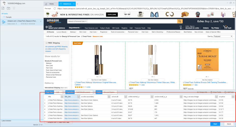 screenshot of ScrapeStorm