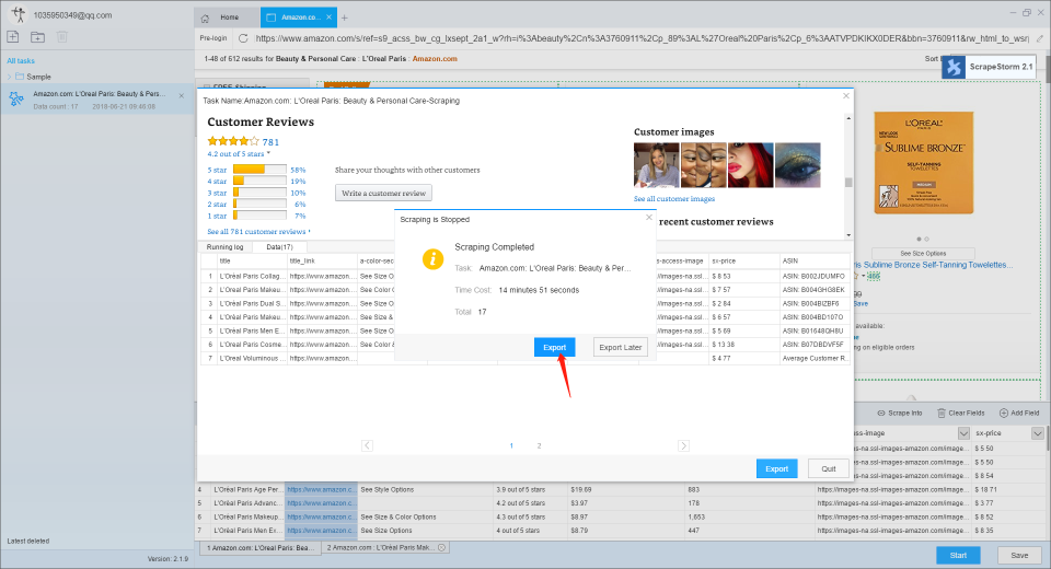 screenshot of ScrapeStorm
