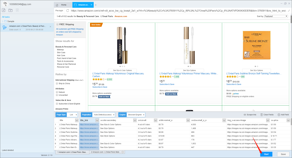 screenshot of ScrapeStorm