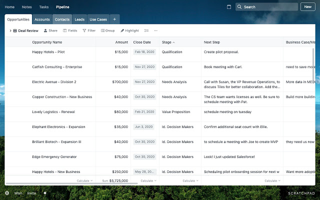screenshot of Scratchpad