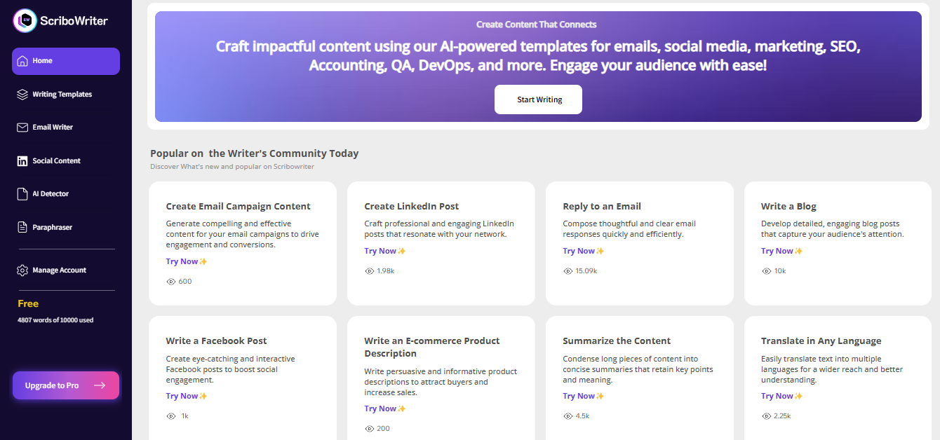 screenshot of ScriboWriter