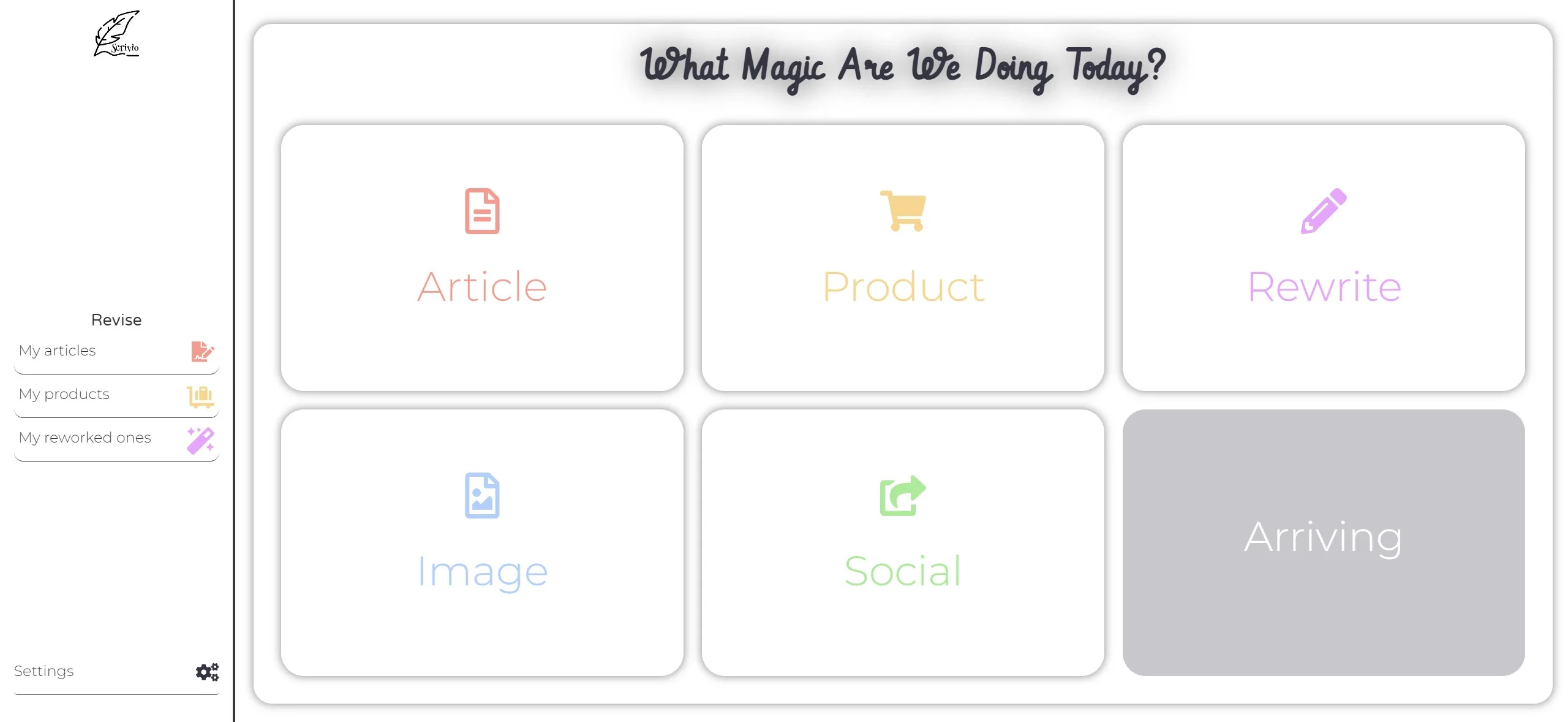 screenshot of Scrivio