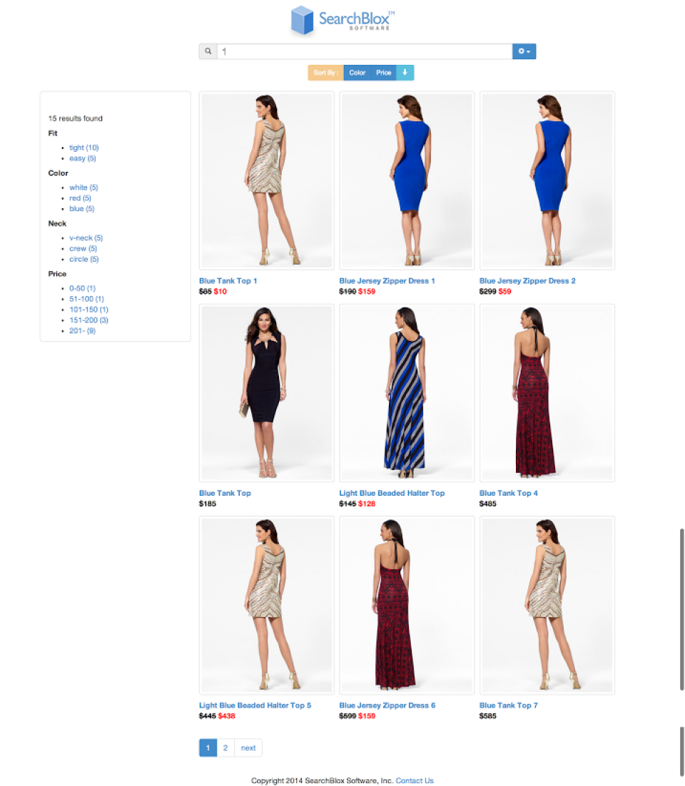 screenshot of SearchBlox