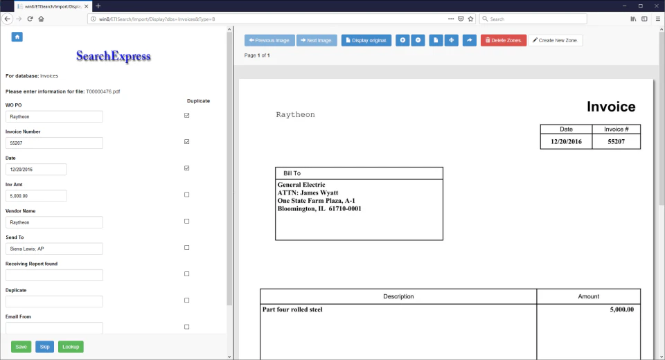 screenshot of SearchExpress