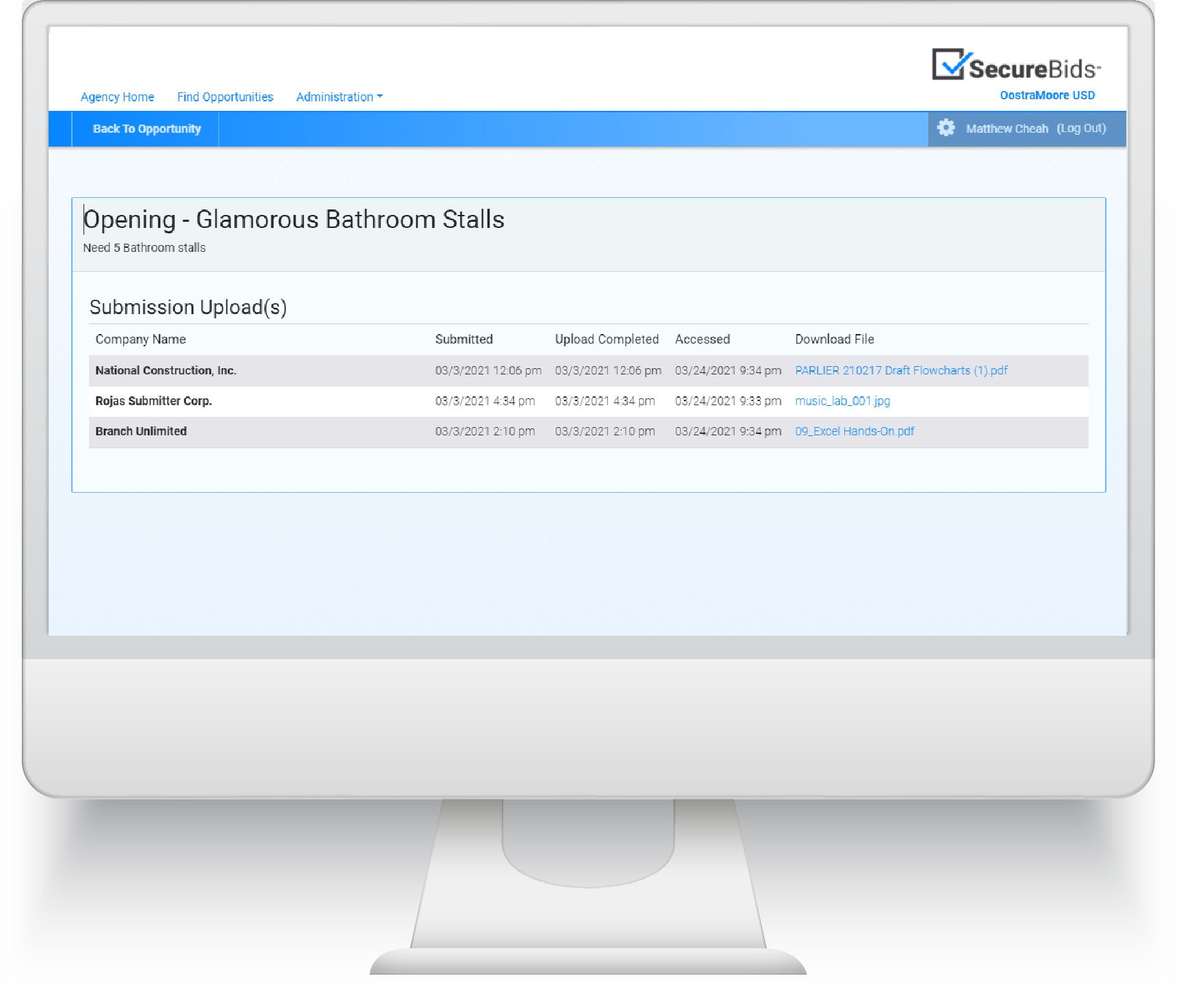 screenshot of SecureBids
