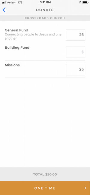 screenshot of SecureGive