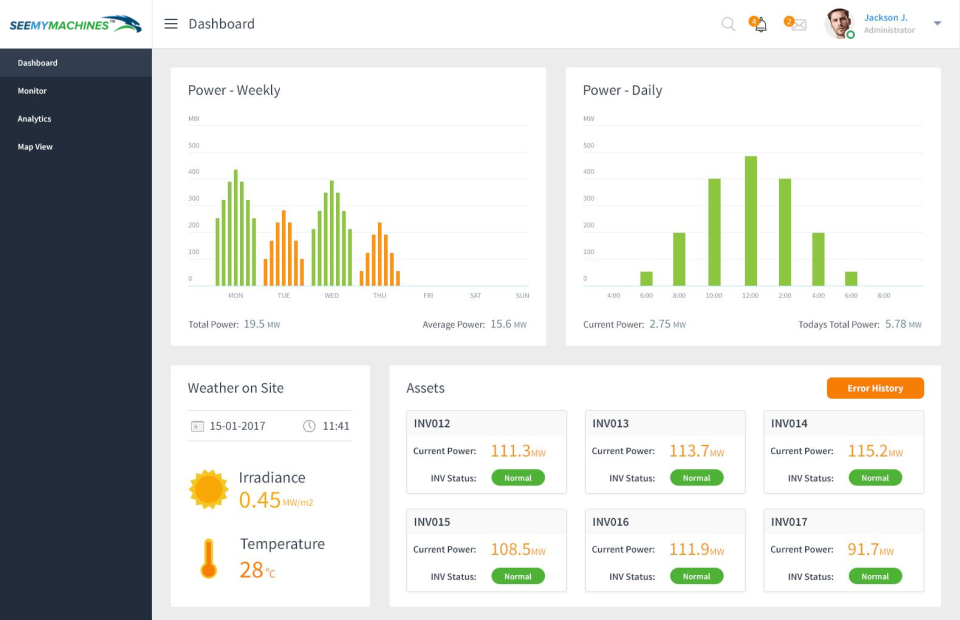 screenshot of SeeMyMachines