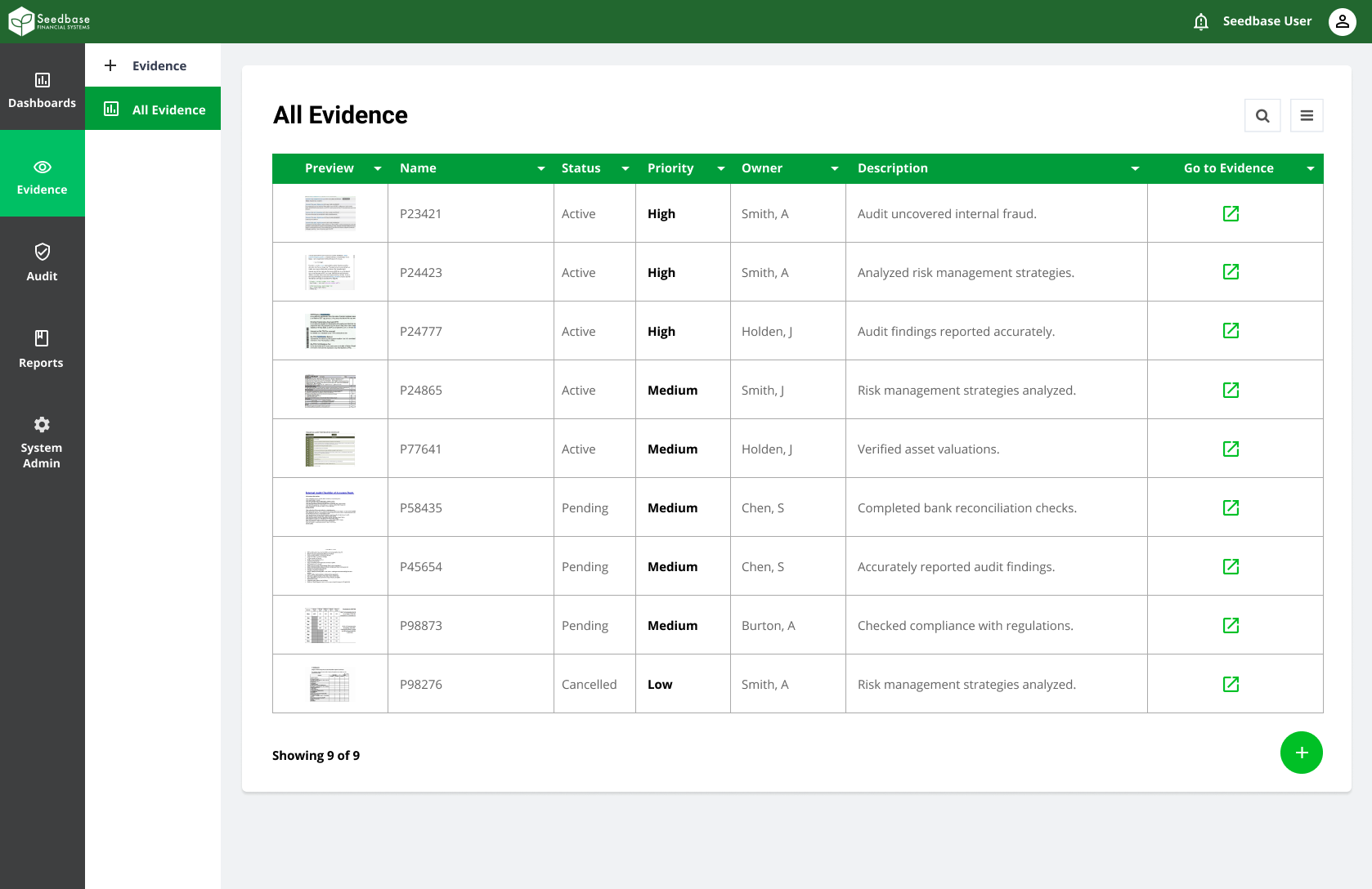 screenshot of Seedbase