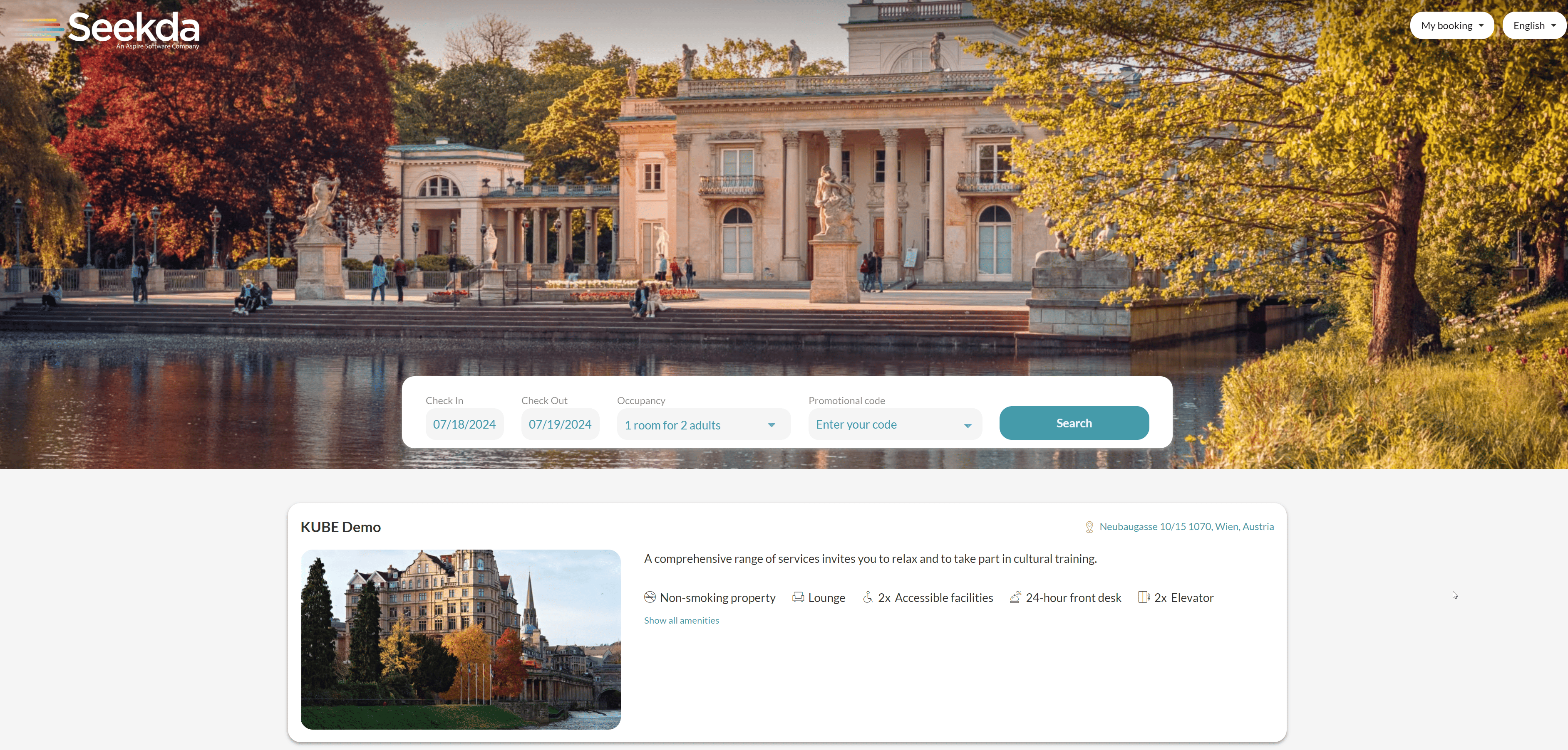 screenshot of Seekda