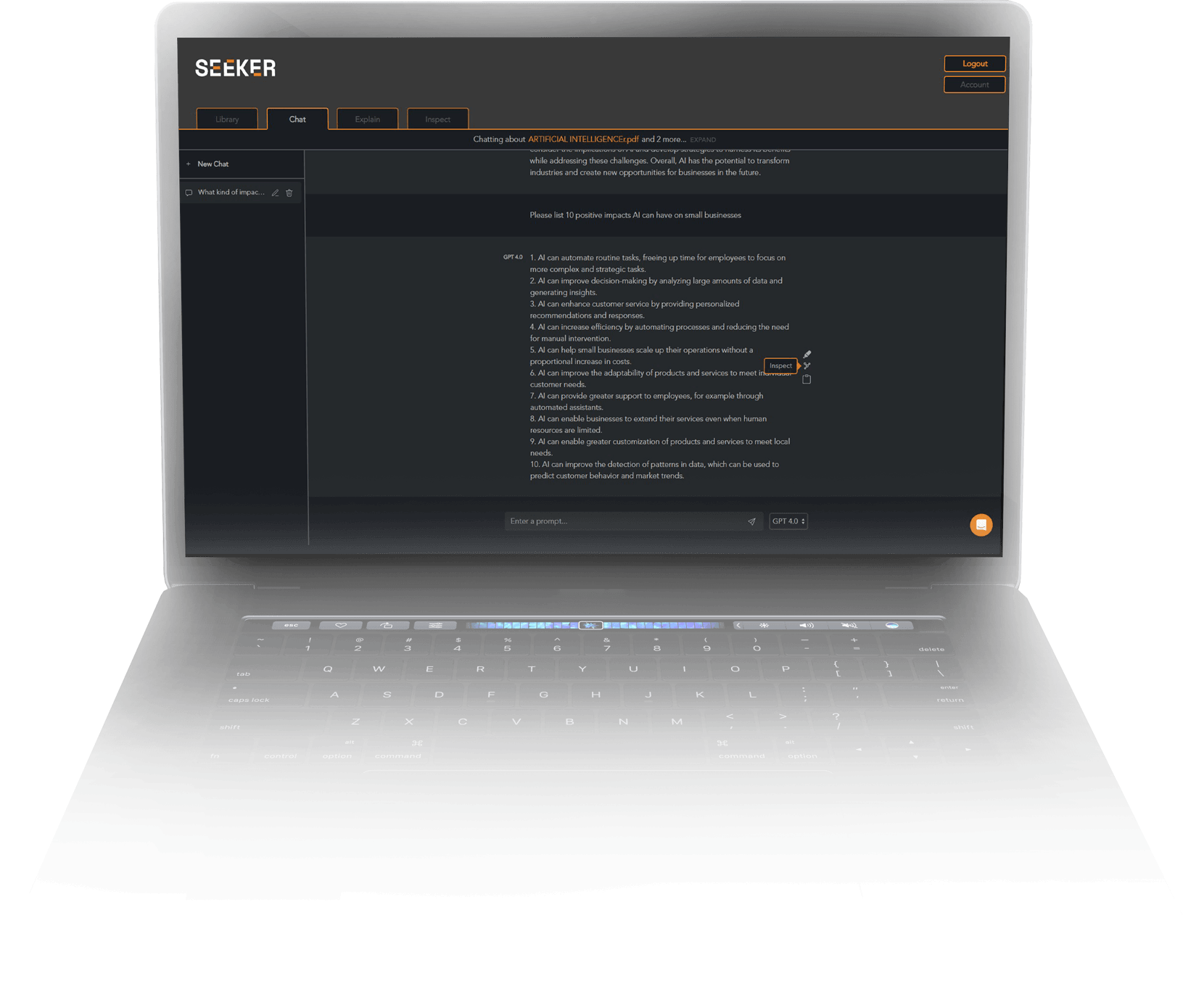 screenshot of Seeker