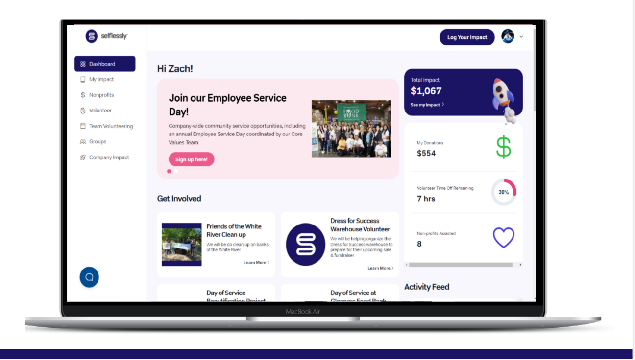 screenshot of Selflessly