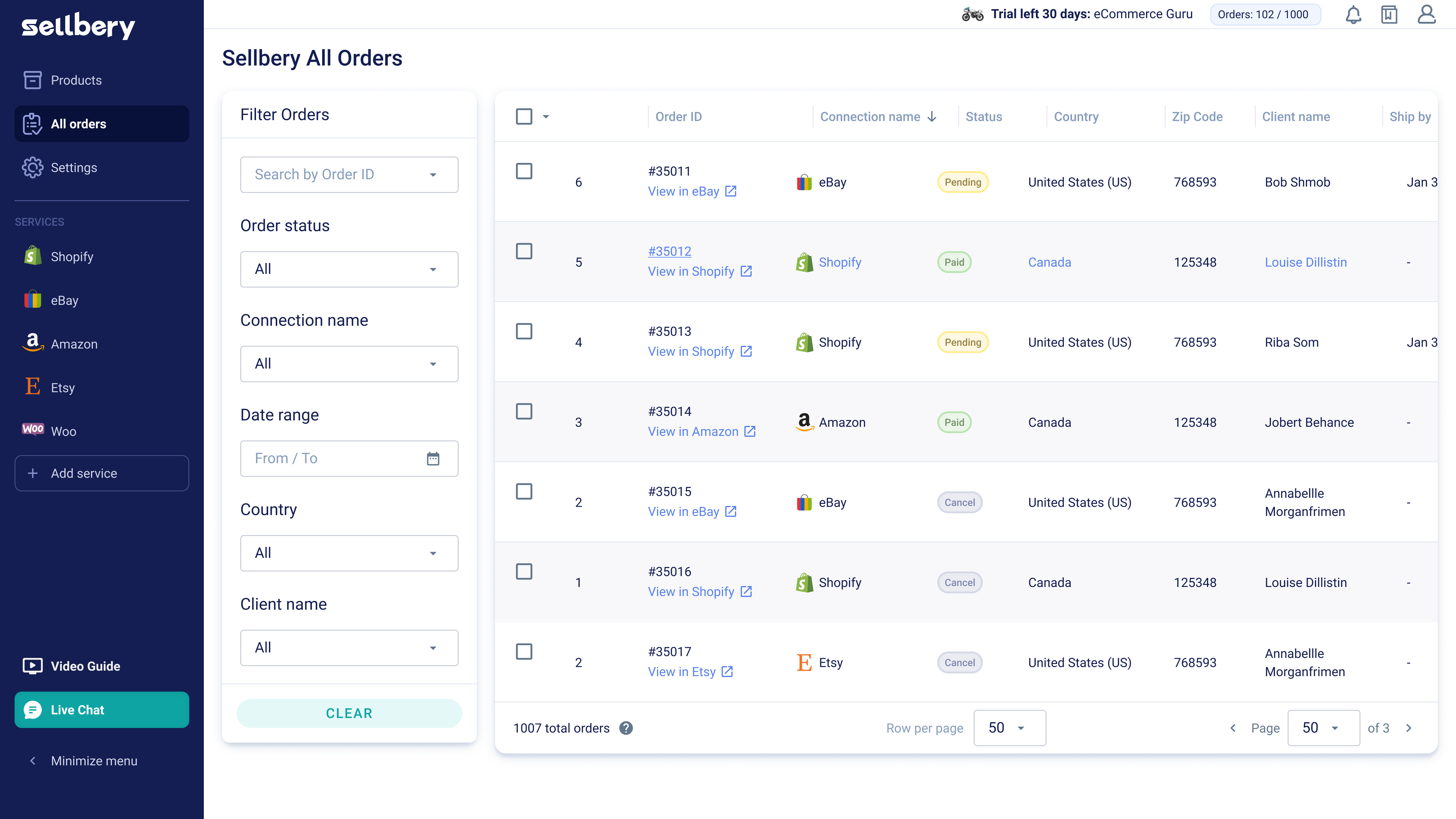 screenshot of Sellbery