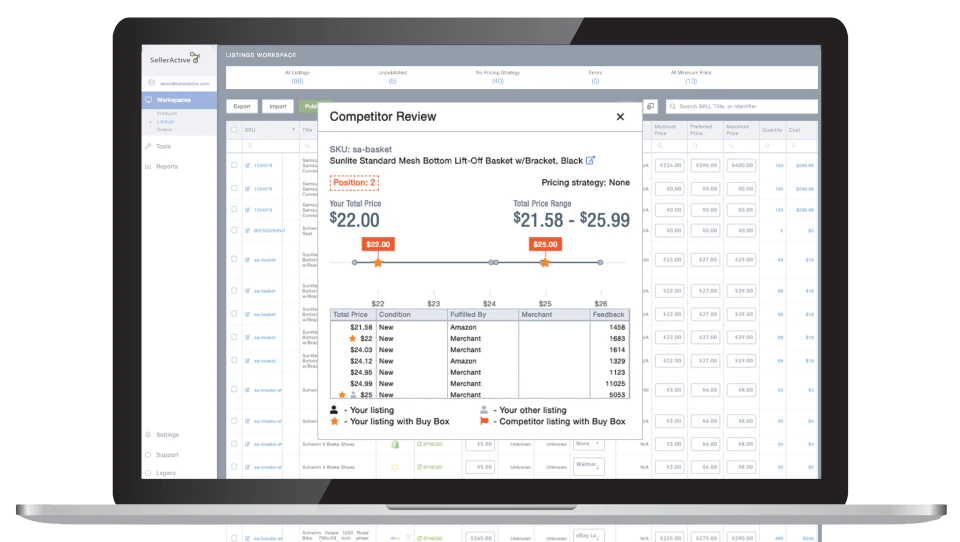 screenshot of SellerActive