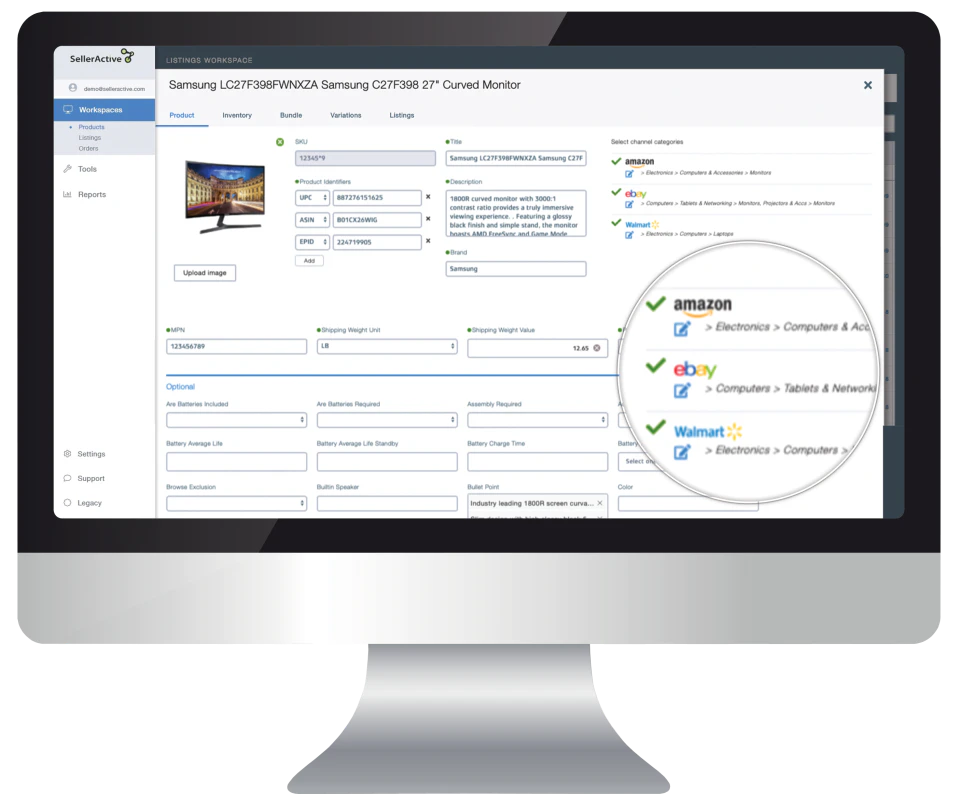 screenshot of SellerActive