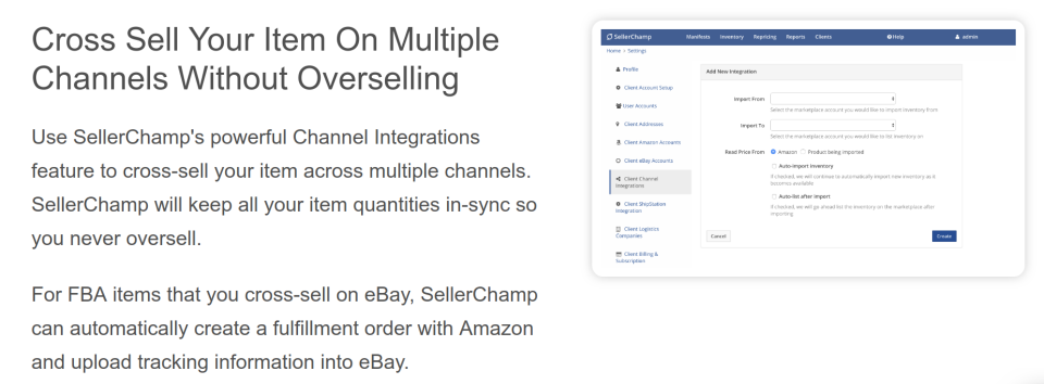 screenshot of SellerChamp