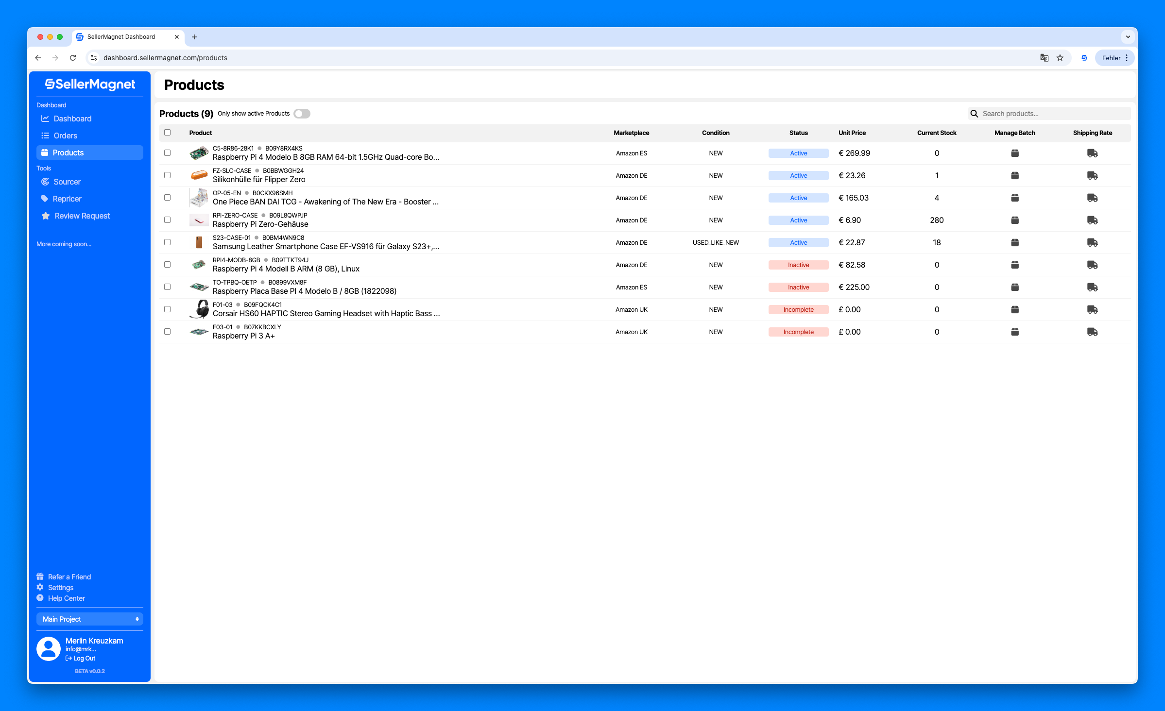 screenshot of SellerMagnet
